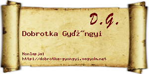 Dobrotka Gyöngyi névjegykártya