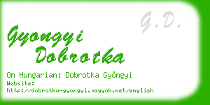 gyongyi dobrotka business card
