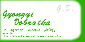 gyongyi dobrotka business card